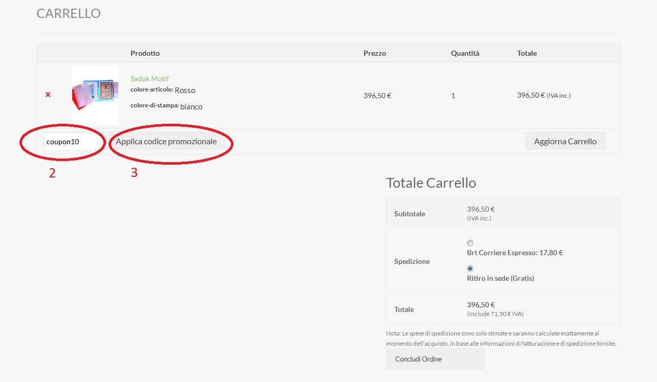 Passo 2 - guida all'uso dei coupon